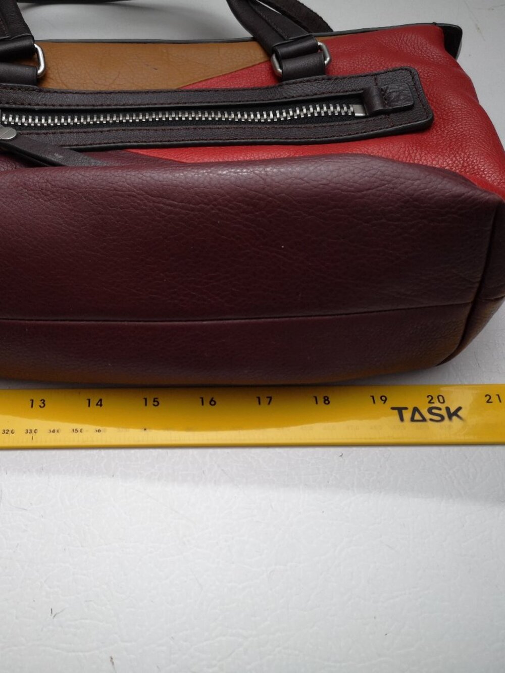 Fossil Dawson Leather Satchel Handbag Multi Colored Patchwork Lined (No Key) - Picture 10 of 12